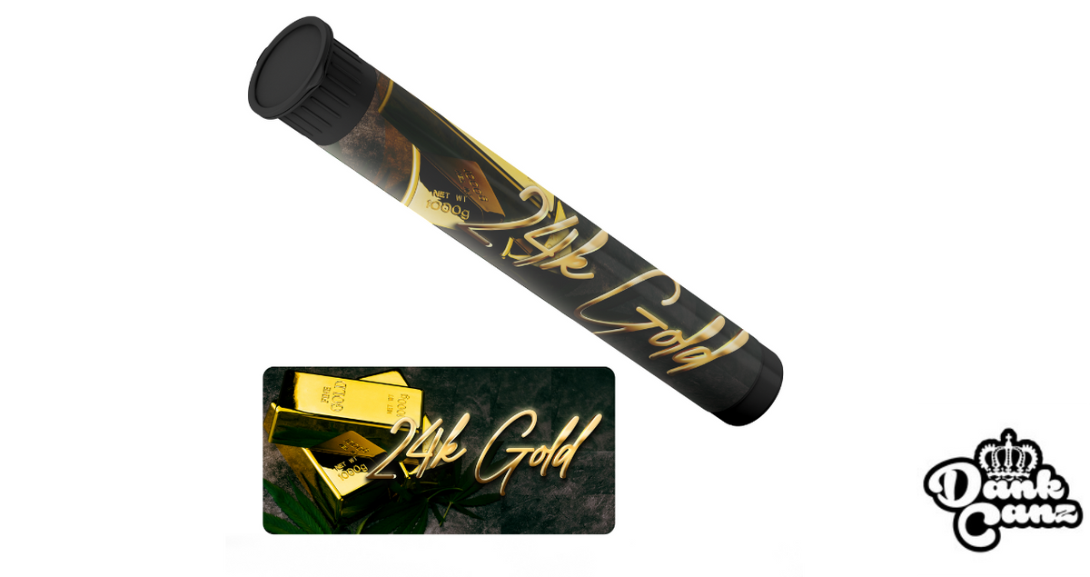 Glass Pre Roll Joint Tube with Custom Sticker / Label - Cannabis Promotions