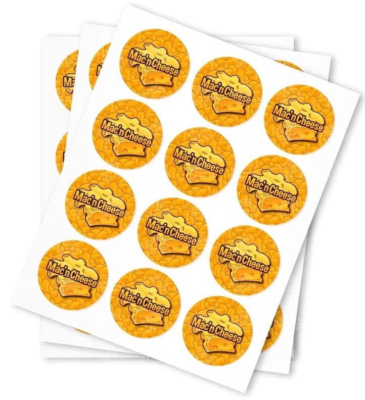 Mac n Cheese Stickers - DC Packaging Custom Cannabis Packaging