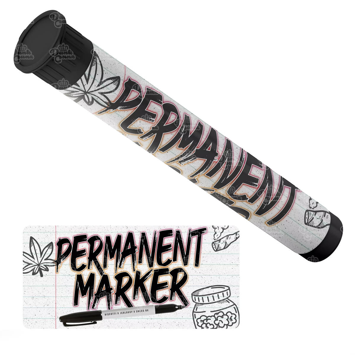 Permanent Marker Pre Roll Tubes | Empty Doob Tubes | 115mm