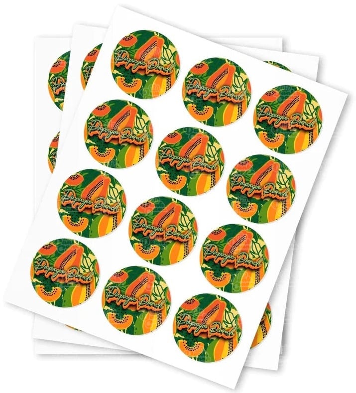 Papaya Punch Strain Stickers - DC Packaging Custom Cannabis Packaging