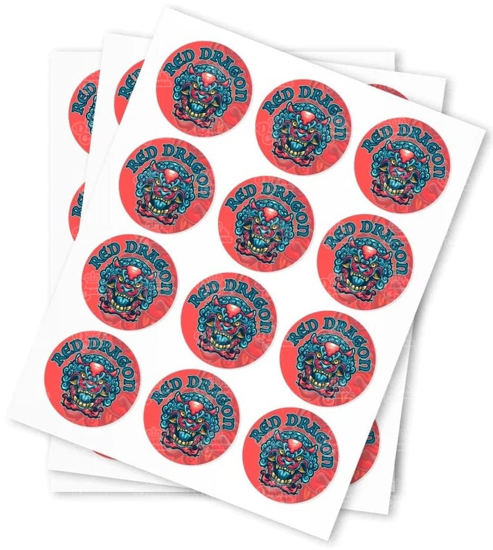 Red Dragon Strain Stickers - DC Packaging Custom Cannabis Packaging