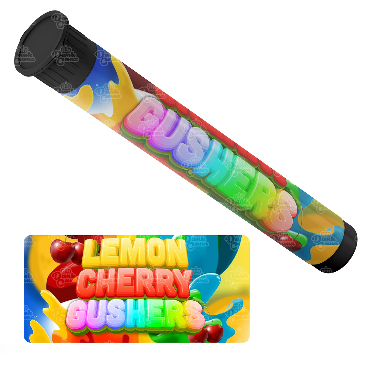 Lemon Cherry Gushers Pre Roll Tubes | Empty Doob Tubes | 115mm