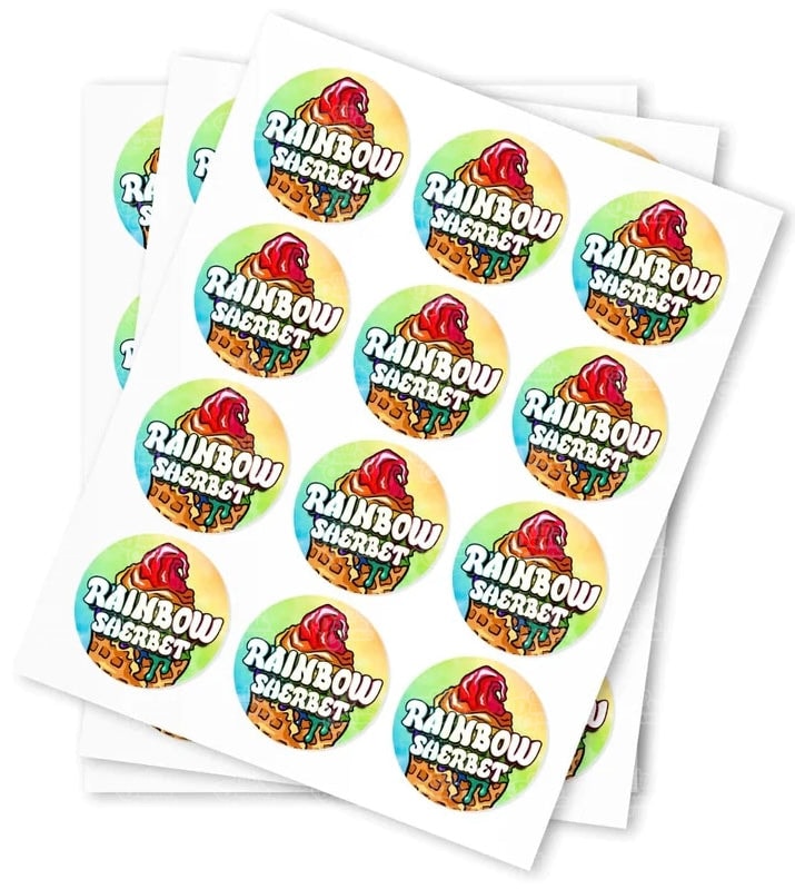 Rainbow Sherbet Strain Stickers - DC Packaging Custom Cannabis Packaging