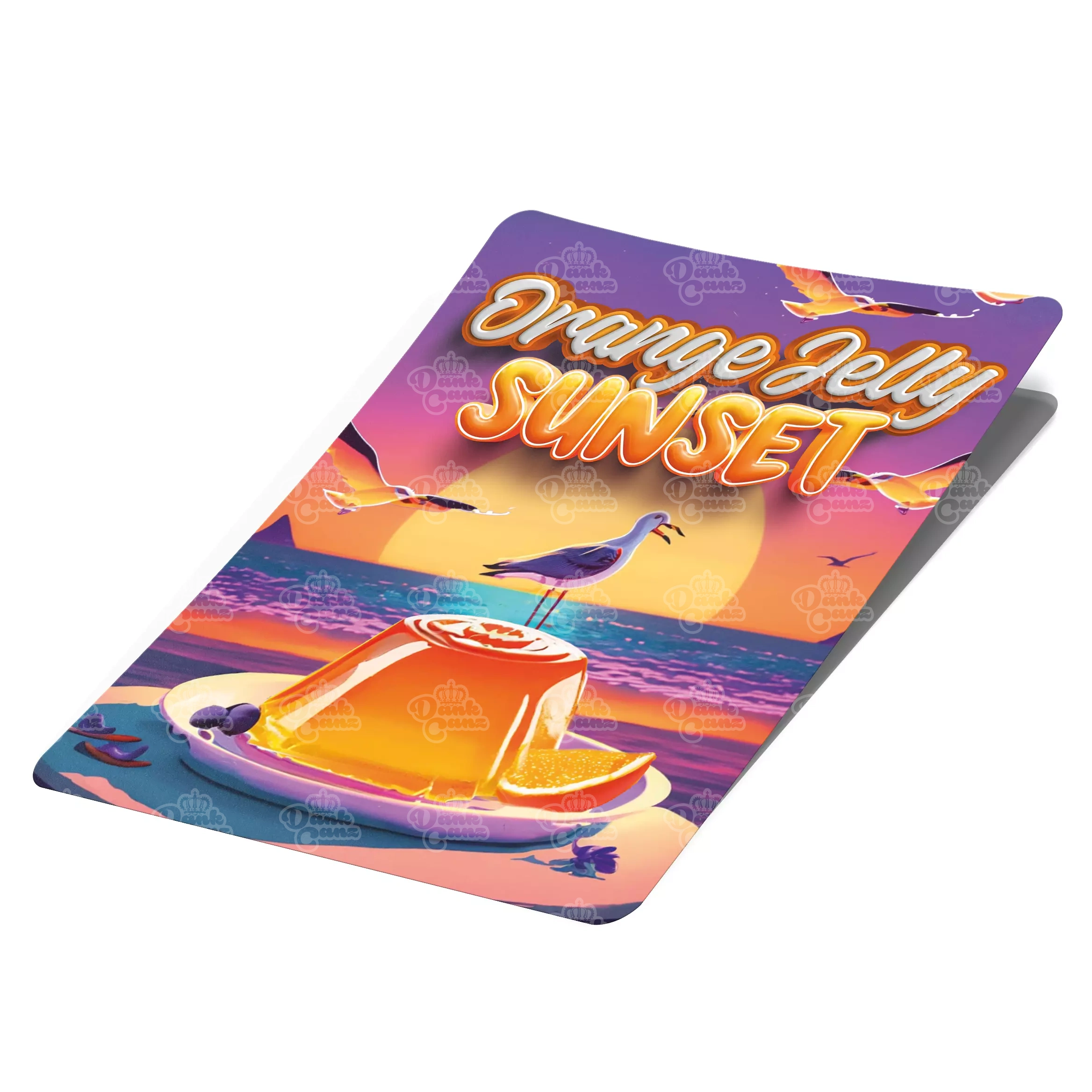 Orange Jelly Sunset Mylar Bag Labels - Labels only - DC Packaging Custom Cannabis Packaging