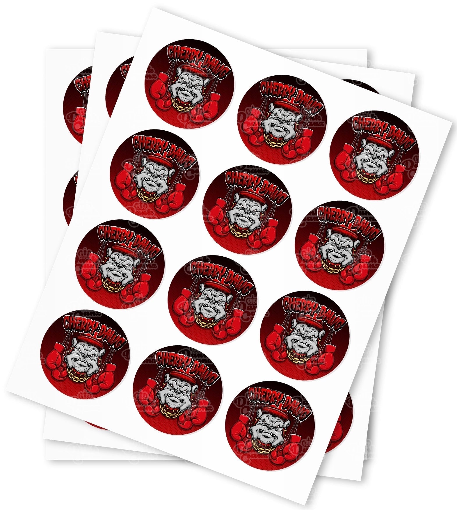 Cherry Dawg Strain Stickers - DC Packaging Custom Cannabis Packaging