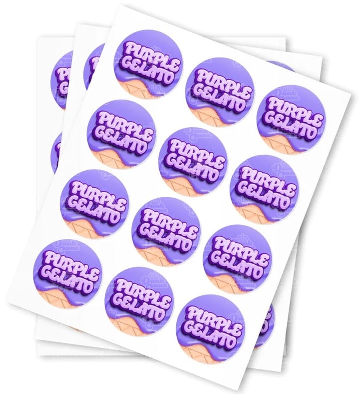 Purple Gelato Strain Stickers - DC Packaging Custom Cannabis Packaging