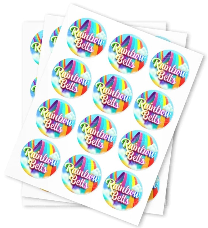 Rainbow Belts Strain Stickers - DC Packaging Custom Cannabis Packaging