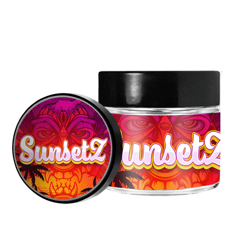Sunsetz 3.5g/60ml Glass Jars - Labelled