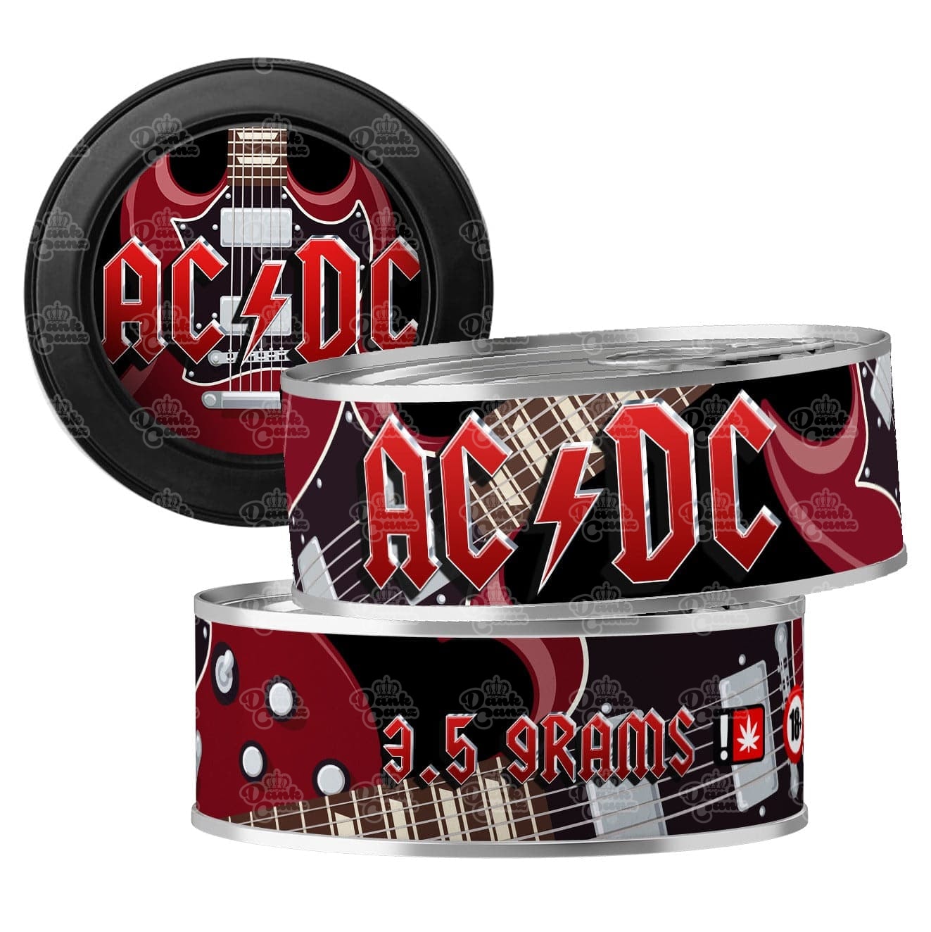 ACDC 3.5g Self Seal Tins - DC Packaging Custom Cannabis Packaging