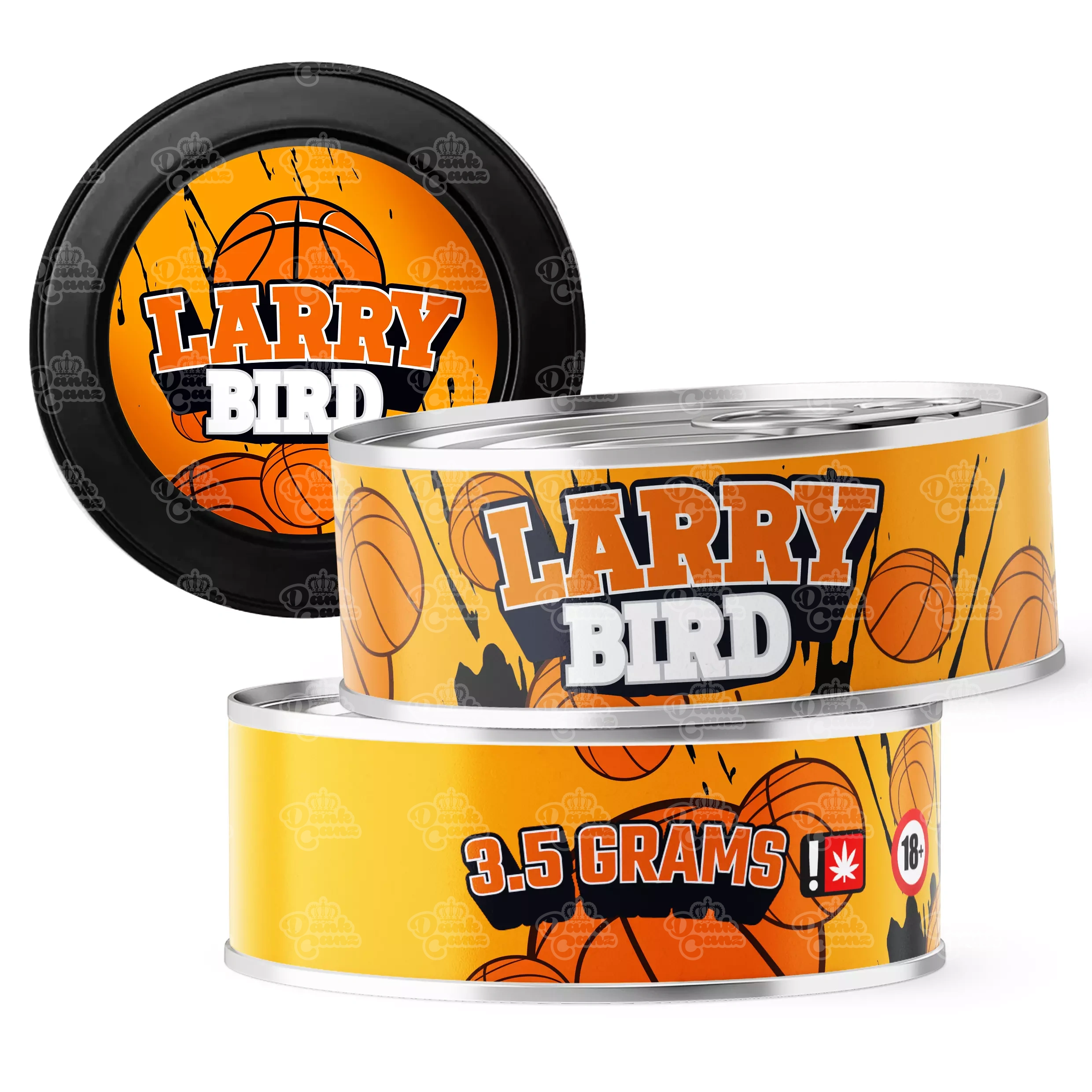 Larry Bird 3.5g Self Seal Tins - DC Packaging Custom Cannabis Packaging