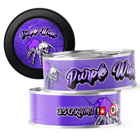 Purple Widow 3.5g Self Seal Tins - DC Packaging Custom Cannabis Packaging