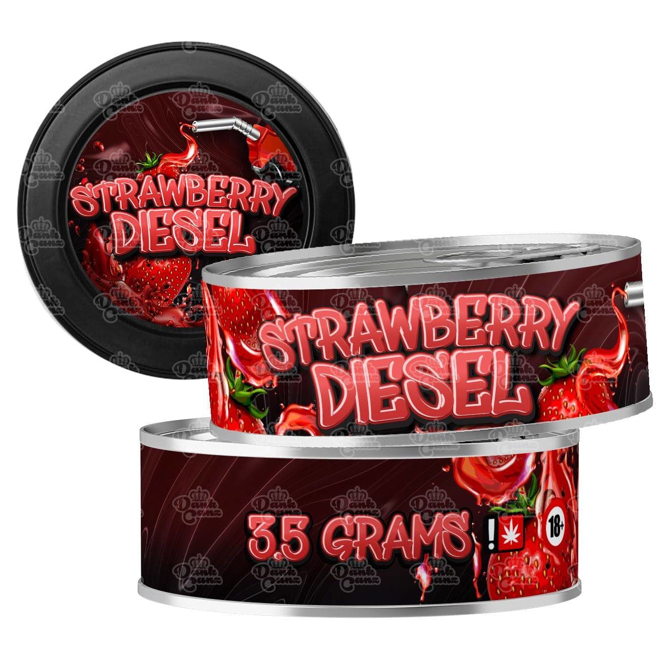 Strawberry Diesel 3.5g Self Seal Tins - DC Packaging Custom Cannabis Packaging